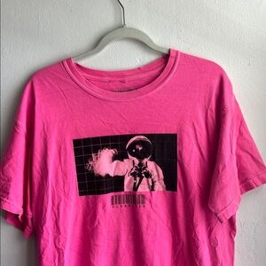 Pleasures Pink T-Shirt with Astronaut
